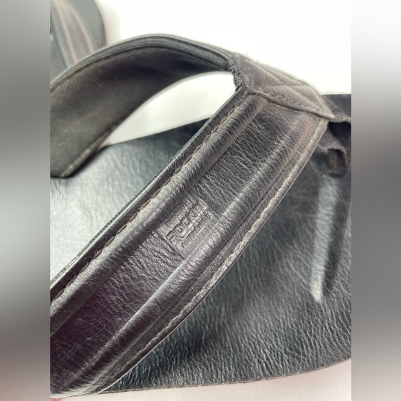 Rockin Black Leather Comfort Casual Flip Flops Size 12 - Picture 6 of 8